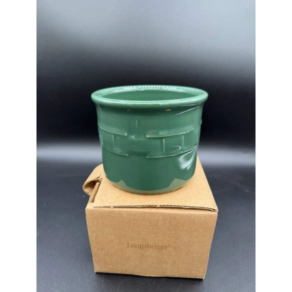 Longaberger Pottery 1 Pint Salt Crock 🌿🧂 Ivy – NIB New in Box